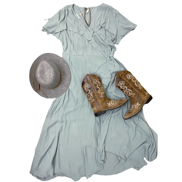 🆕 NWT Maxi Wrap dress in Sage Mint by L Love Womens size 3XL - Picture 2 of 11